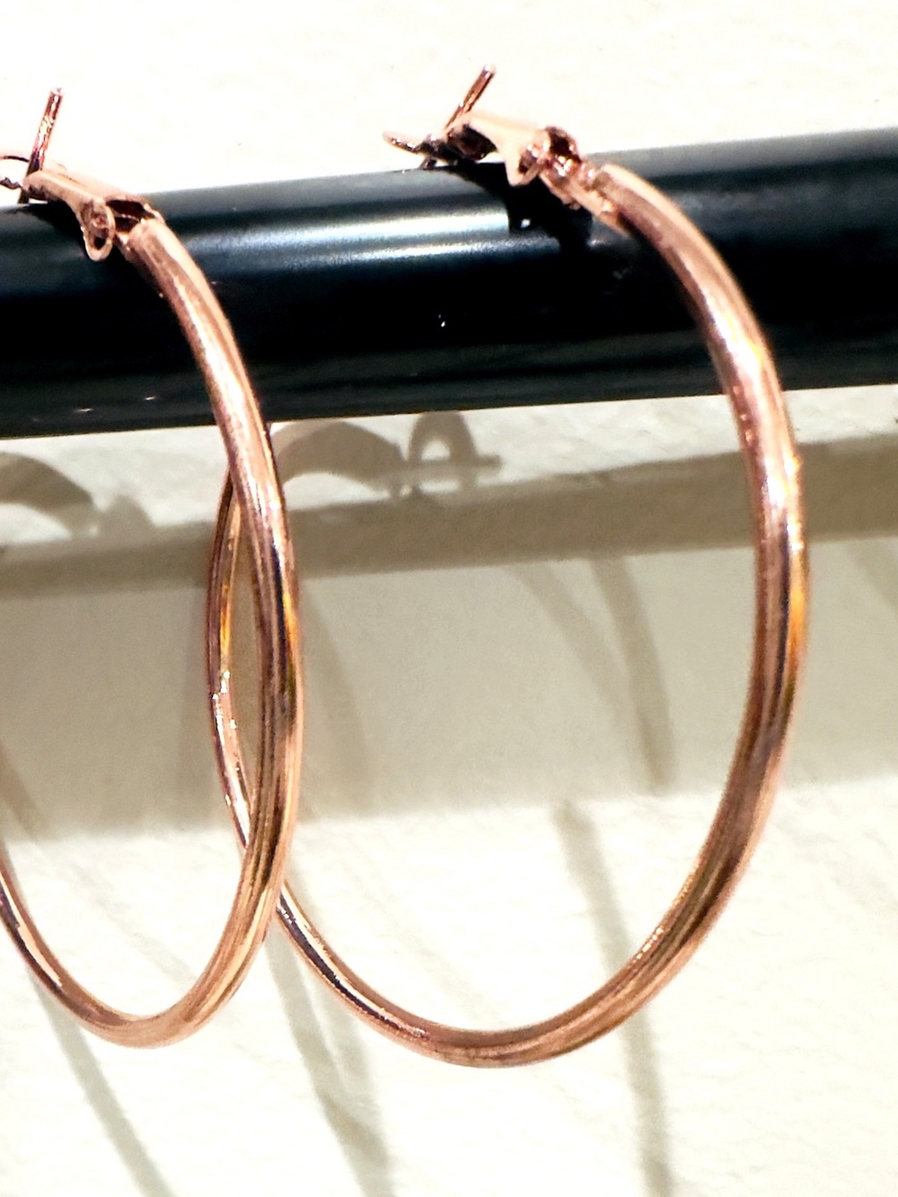 Classic Rose Gold Hoop Earrings - Women's Jewelry